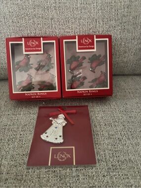 LENOX napkin ring and Santa
